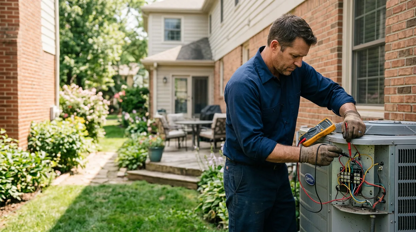 HVAC technician working near Osseo, MI